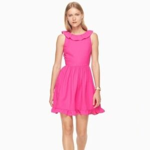 Kate Spade ruffle back mini dress in Bougainvillea fuschia pink, nwot, size 4